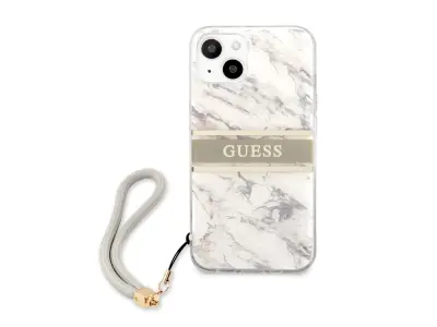 Guess, Trdo ohišje za Apple iPhone 13 Mini Marble Strap, Siva