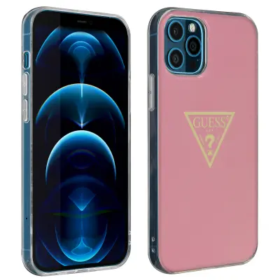 Ovitek iPhone 12 Pro Max Hard Metallic Effect Guess Metallic Series Guess Pink