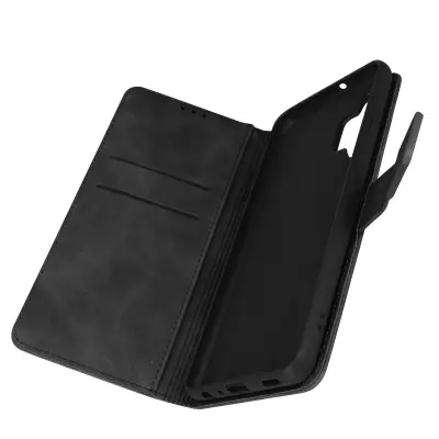 Samsung Galaxy A32 Suede Effect Soft Touch etui z denarnico in stojalom za video, Forcell Tender Book - crn