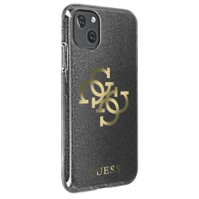 Prozoren blešcec ovitek Guess iPhone 13 Mini - crn