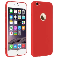 Ovitek Forcell za iPhone 6, iPhone 6S, soft touch ovitek, silikonski ovitek – rdeč