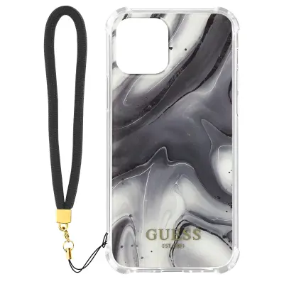 Ovitek za Apple iPhone 12 / 12 Pro z marmornim vzorcem Guess – siv