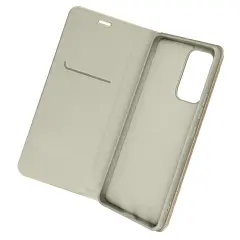 Folio etui za Samsung Galaxy A53 5G stojalo za video z držalom za kartice Luna Book Gold Grey