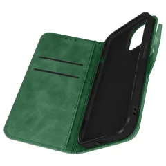 Folio Case za iPhone 13 Pro Suede Effect Wallet Video Holder Forcell Green