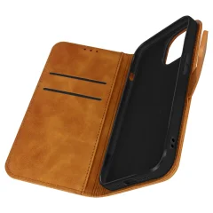 Folio Case za iPhone 13 Pro Suede Effect Wallet Video Holder Forcell Brown