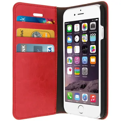 Rdeca zrnata torbica iz imitacije usnja, poslovna serija za iPhone 6 in 6s