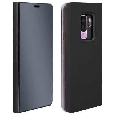 Preklopna torbica, zrcalna torbica za Samsung Galaxy S9 Plus, stoječi ovitek – črna