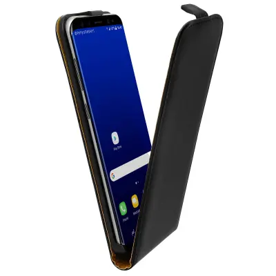 Vertikalna preklopna torbica, usnjena magnetna torbica za Samsung Galaxy S8 Plus – črna