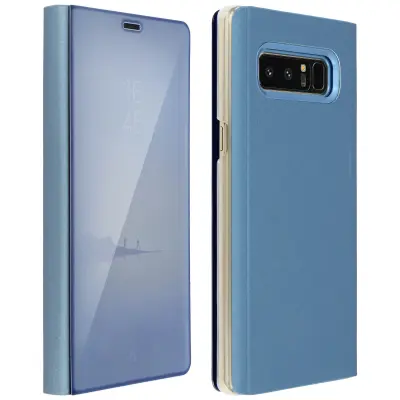 Preklopna torbica, zrcalna torbica za Samsung Galaxy Note 8, stoječi ovitek – modra