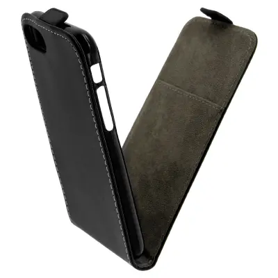 Vertikalna preklopna torbica iz sintetičnega usnja za Apple iPhone 7/8 – črna