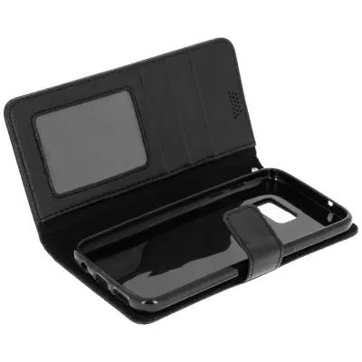 Preklopna torbica denarnica, tanek ovitek za Samsung Galaxy S7, silikonsko ohišje – črna