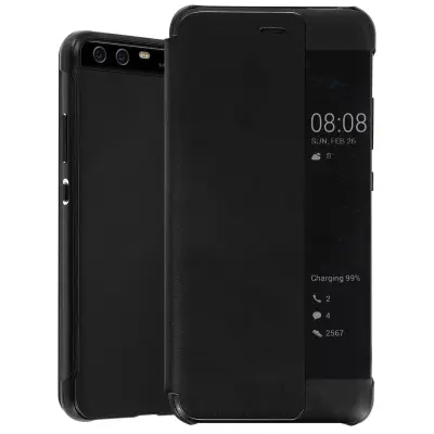 Folio ovitek za Huawei P10 Window Time Display Video Stand Black