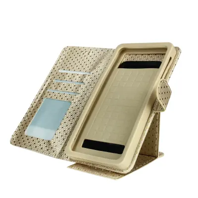 Univerzalni preklopni ovitek, denarnica z ogledalom za pametne telefone 5,0' - 5,3' – zlata