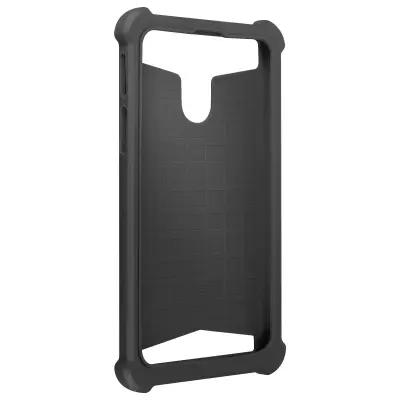 Univerzalna torbica za blaženje udarcev iz umetnega usnja za pametne telefone 5,3\" - 5,5\" – srebrna