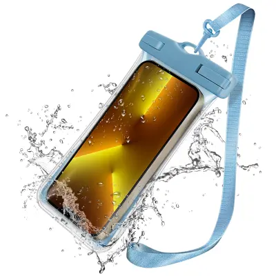 Vodoodporna univerzalna torbica za pametni telefon z zaščito IP68, moder zaslon na dotik