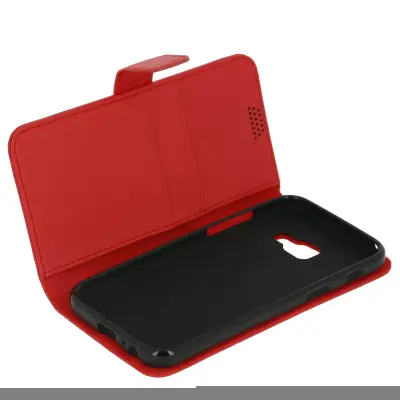 Ovitek Flip wallet, tanek ovitek za Samsung Galaxy A3 2017, silikonsko ohišje – rdeča