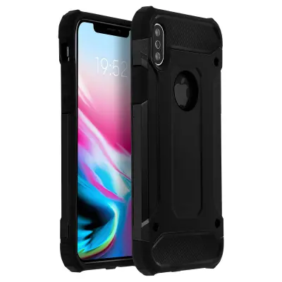 Zaščitna torbica serije Defender II Apple iPhone X - odporna na padce (1,80 m) - črna