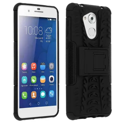 Zadnji pokrov za Honor 6C s funkcijo stojala in zaščito proti udarcem - črn