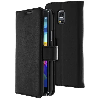 Preklopna torbica, tanek ovitek za Samsung Galaxy S5 Mini, silikonsko ohišje – črna