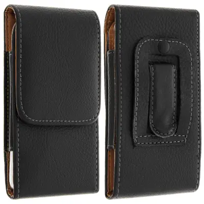 Ovitek za pas Vertical Flap za pametni telefon 142x73x9 mm - črn