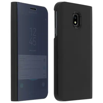 Preklopna torbica, zrcalna torbica za Galaxy J3 2017, preklopna sprednja stran - črna
