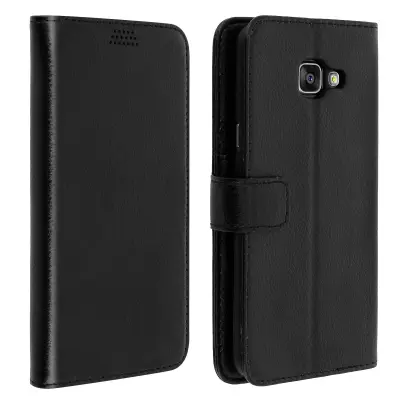 Ovitek Flip wallet, tanek ovitek za Samsung Galaxy A5 2016, silikonsko ohišje – Črna