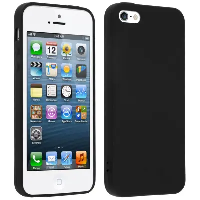 Ovitek TPU soft, mat zadnji ovitek za Apple iPhone 5/5S/SE – črn