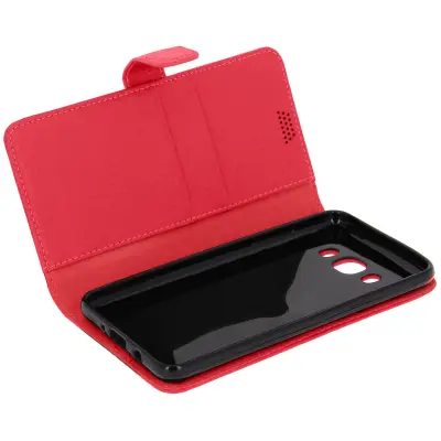 Ovitek Flip wallet, tanek ovitek za Samsung Galaxy J5 2016, silikonsko ohišje – Rdeča