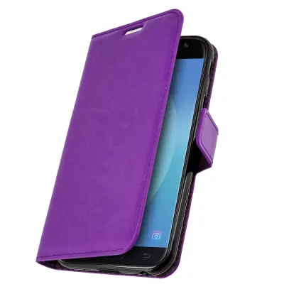 Vintage Series, preklopna torbica denarnica za Samsung Galaxy J3 2017 – vijolična