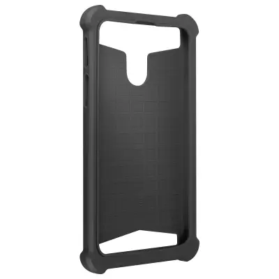 Univerzalna torbica za blaženje udarcev iz umetnega usnja za pametne telefone 5,3\" - 5,5\" – črna