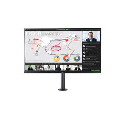 LG 32QP880N-B.AEU 2560x1440 75Hz IPS 5ms HDMI 2xHDMI DisplayPort USB-C 96W 2xUSB3.2 Pivot Zvočniki sRGB99% FreeSync KVM HDR10 črna monitor