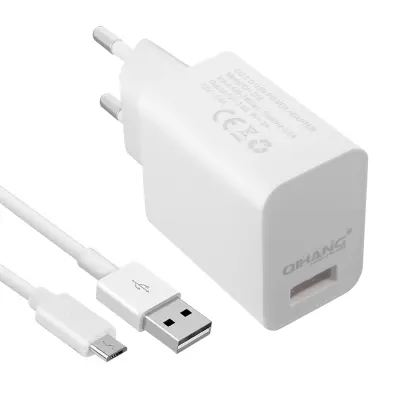 Univerzalni USB polnilec 1A mikro USB kabel - bel