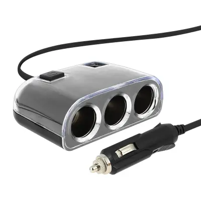 Polnilec za cigaretni vžigalnik 3x vtičnica za vžigalnik 2x USB vtičnica