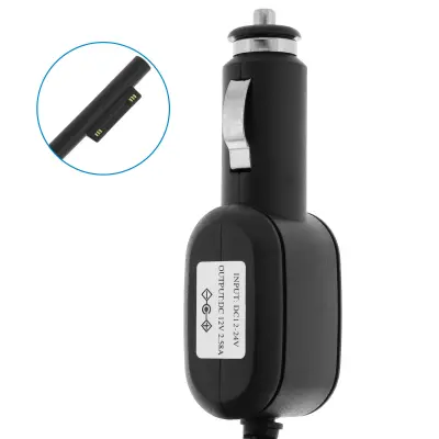 Adapter za avtomobilski polnilec Microsoft Surface Pro 3 in 4 2A črn