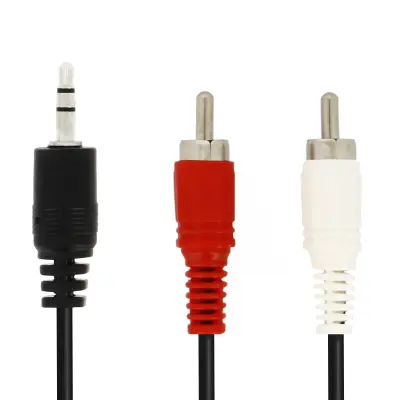 3,5 mm kabel za stereo adapter RCA, ojačitev zvoka za pametni telefon, črna