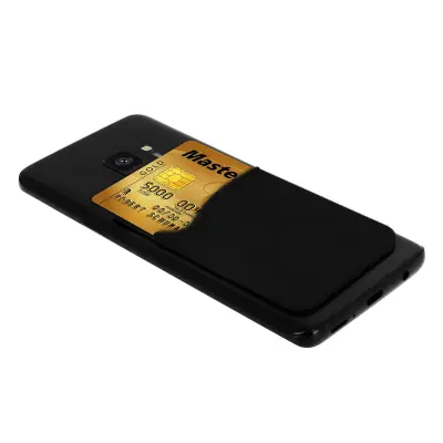 Držalo za kreditno kartico za pametni telefon in tablico, črna silikonska nalepka