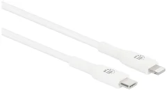 MANHATTAN USB-C na Lightning kabel za sinhronizacijo/polnjenje USB-C moški na Apple® MFi-certificiran 8-pin Lightning moški 2 m za iPhone® / iPad® / iPod® 480 Mbit/s bela Manhattan USB kabel