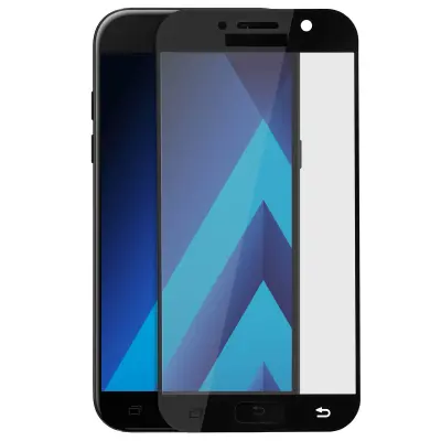 9H kaljeno zaščitno steklo za Galaxy A5 2017, barvni robovi – Črna