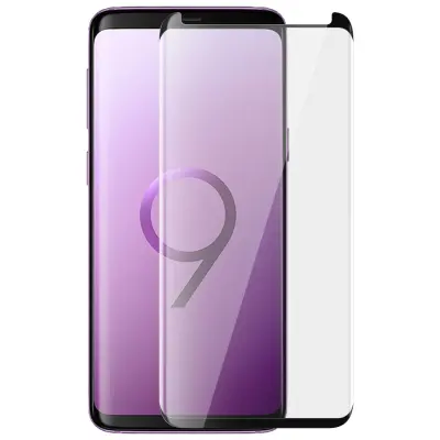 9H ukrivljeno zaščitno steklo za Samsung Galaxy S9, barvni robovi – Črna