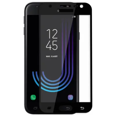 9H kaljeno zaščitno steklo za Galaxy J3 2017, barvni robovi – črna