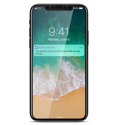 Folija iz kaljenega stekla Contours Black Beveled Edge str. Apple iPhone X in XS