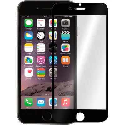 Kaljeno zaščitno steklo za Apple iPhone 6/6S – Črni robovi