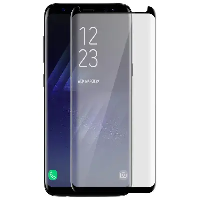 Kaljeno zaščitno steklo za Samsung Galaxy S8, barvni robovi – črna