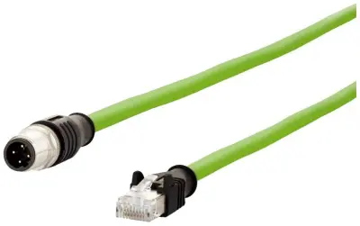 Metz Connect 142M4D15100 M12 omrežni kabel CAT5e S/UTP 10 m zelena PUR plašč, kislinsko odporen, odporen na ozon, UV odporen, primeren za verigo za sp