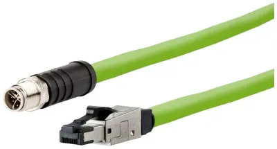 Metz Connect 142M6X18050 M12 omrežni kabel CAT6a SF/UTP 5 m zelena PUR plašč, kislinsko odporen, odporen na ozon, UV odporen, primeren za verigo za sp