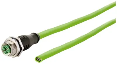 Metz Connect 142M2X20010 M12 omrežni kabel CAT6a S/FTP 1 m zelena PUR plašč, kislinsko odporen, odporen na ozon, UV odporen, primeren za verigo za spe