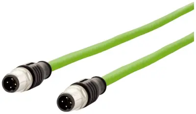 Metz Connect 142M1D11050 M12 omrežni kabel CAT5e SF/FTP 5 m zelena PUR plašč, kislinsko odporen, odporen na ozon, UV odporen, primeren za verigo za sp