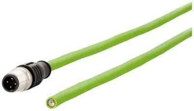 Metz Connect 142M1D10100 M12 omrežni kabel CAT5e SF/FTP 10 m zelena PUR plašč, kislinsko odporen, odporen na ozon, UV odporen, primeren za verigo za s