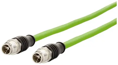 Metz Connect 142M2X11020 M12 omrežni kabel CAT6a S/FTP 2 m zelena PUR plašč, kislinsko odporen, odporen na ozon, UV odporen, primeren za verigo za spe