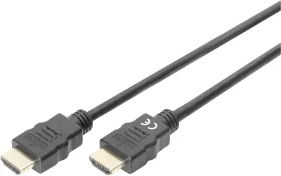 Digitus HDMI priključni kabel HDMI-A  vtič\, HDMI-A  vtič 1.00 m črna DB-330123-010-S #####4K UHD\, avdio povratni kanal HDMI kabel